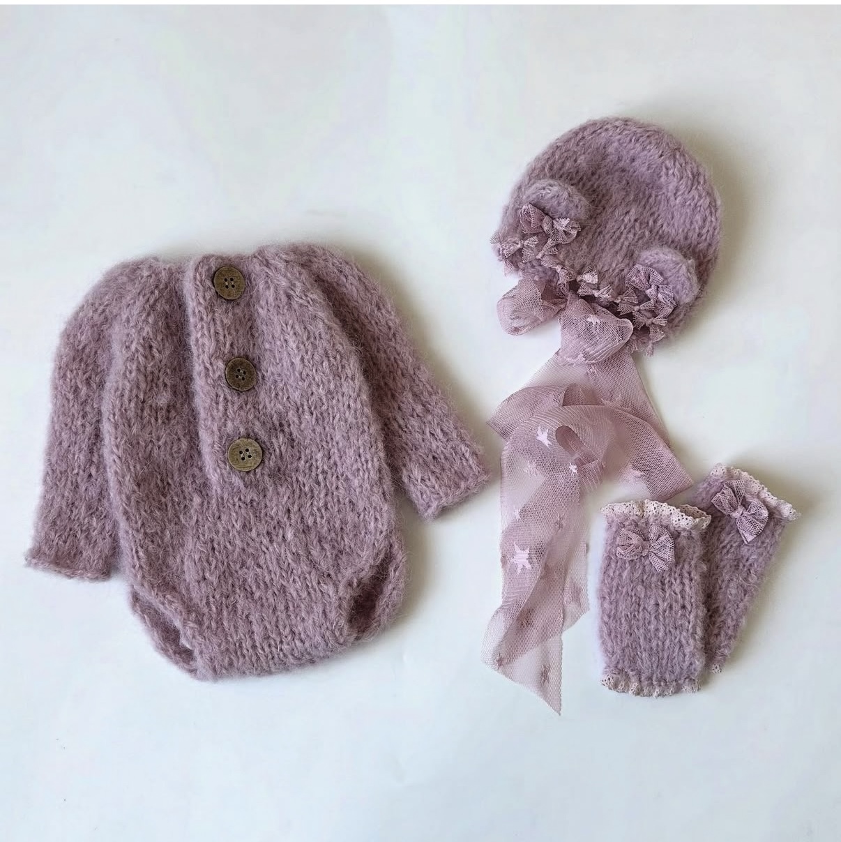 Photography Cheat Sheet - Newborn Baby Girl Knitted Romper Hat