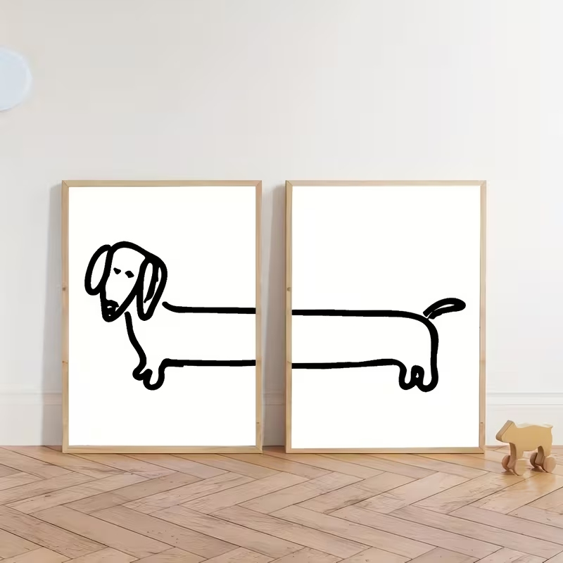 2PCS Modern Dachshund  Funny D - đánh giá và giá Photography Interior