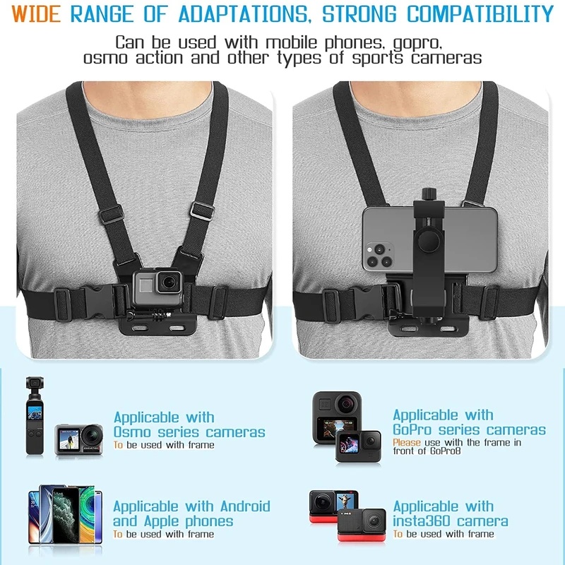 Phone Chest Strap Mount Belt f - đánh giá và giá Gopro Action Camera Hero 11 Black